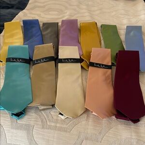 Lot of twelve Nicole Miller New York silk solid color men’s ties